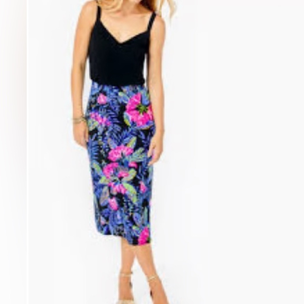 Lilly Pulitzer Cory Skirt in the Onyx Jaguar Jungle Print Size Small